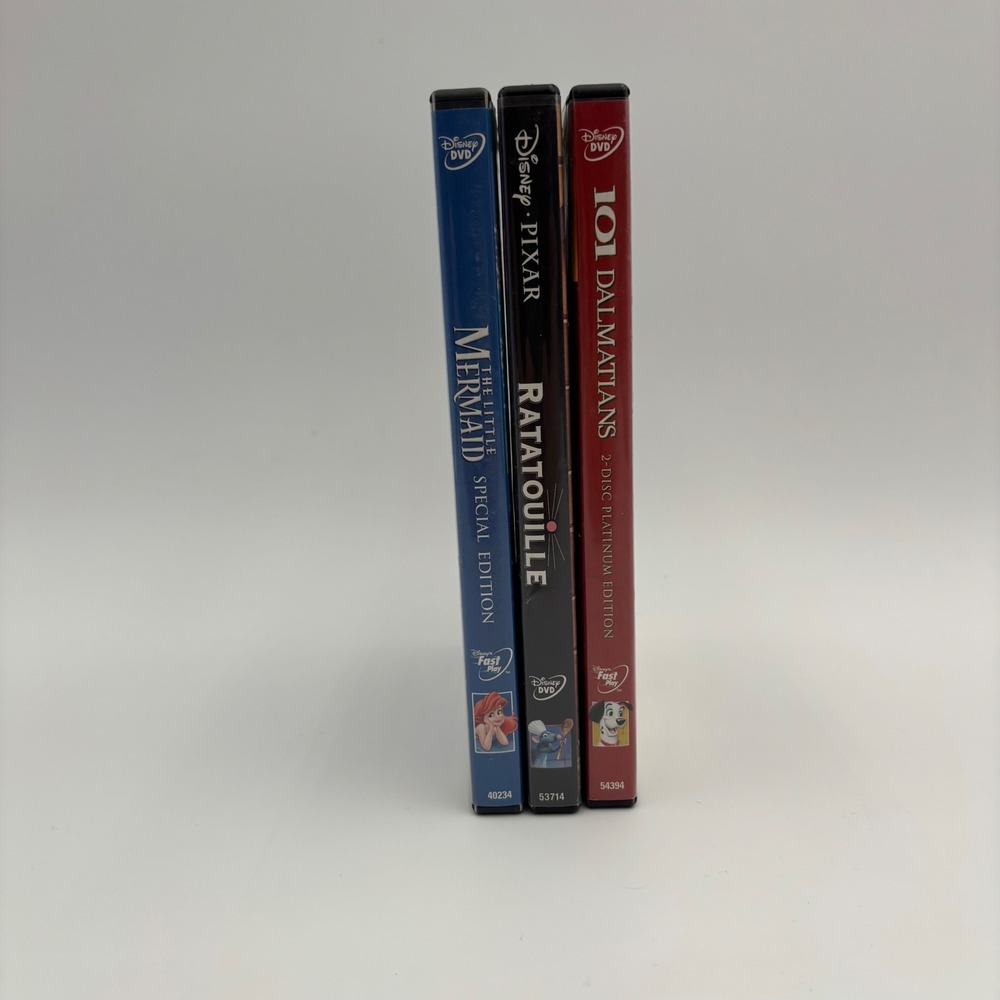 Disney DVD Bundle Kids OS Multicolor Little Mermaid Ratatouille 101 Dalmatians